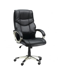 Homcom Office Desk Chair with Faux Leather, Adjustable Height, Black