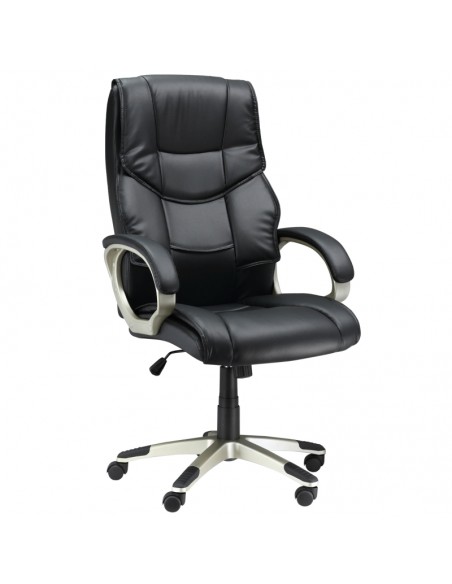 Homcom Office Desk Chair with Faux Leather, Adjustable Height, Black - pic 9033 | FastDaddyshop