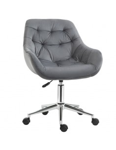 Vinsetto Ergonomic Office Chair, Velvet with Arm and Back Support, Dark Grey
