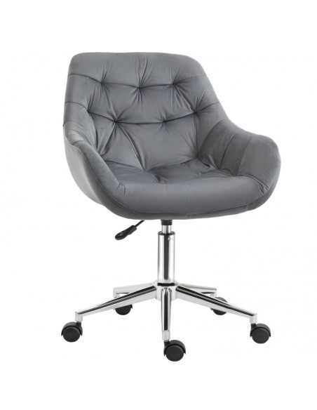 Vinsetto Ergonomic Office Chair, Velvet with Arm and Back Support, Dark Grey - pic 9034 | FastDaddyshop