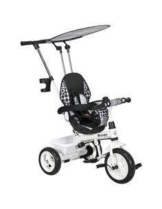 HOMCOM 4 in 1 Tricycle for Kids with 5-point harness straps, White 370-025V01WT