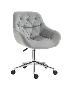 Vinsetto Ergonomic Office Chair, Velvet with Arm and Back Support, Grey