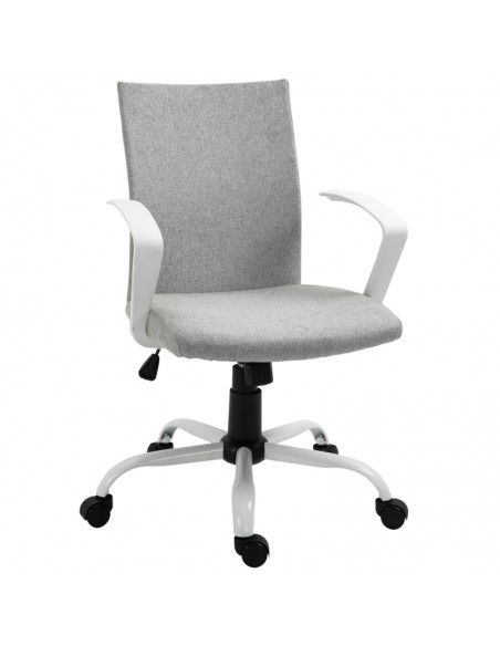 Vinsetto Office Desk Chair Linen with Wheels, Arm, Adjustable Height, Dark Grey - pic 9037 | FastDaddyshop