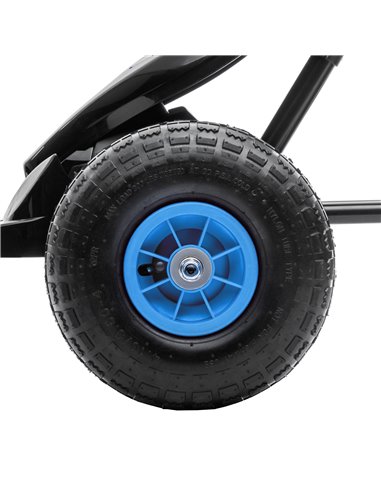 HOMCOM Kids Pedal Go Kart, with Adjustable Seat, Inflatable Tyres - Blue 370-256V00BU