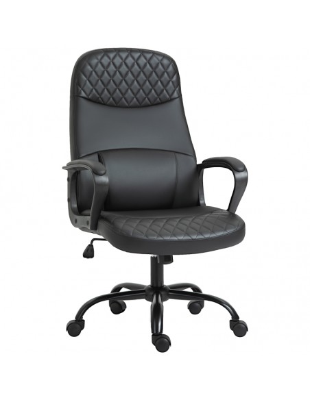 Vinsetto Massage Office Chair PU Leather with Vibration, Built-in Lumbar Support, Black - pic 9039 | FastDaddyshop