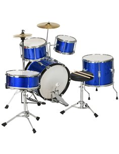 AIYAPLAY 11 Piece Kids Drum Kit w/ Stool, Drumsticks, Pedal, Cymbals, for 3-6 Years, Blue 390-026V00BU