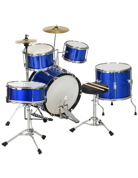 AIYAPLAY 11 Piece Kids Drum Kit w/ Stool, Drumsticks, Pedal, Cymbals, for 3-6 Years, Blue 390-026V00BU - pic 90407 | FastDaddyshop