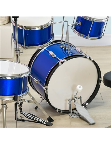 AIYAPLAY 11 Piece Kids Drum Kit w/ Stool, Drumsticks, Pedal, Cymbals, for 3-6 Years, Blue 390-026V00BU - pic 90414 | FastDaddyshop