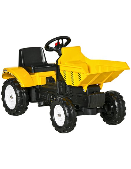 HOMCOM Kids Ride on Tractor No Power Pedal Go Kart with Manual Control Bucket for 3-6 Years Old 370-195 - pic 90416 | FastDaddyshop