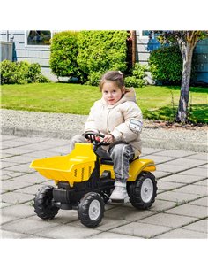 HOMCOM Kids Ride on Tractor No Power Pedal Go Kart with Manual Control Bucket for 3-6 Years Old 370-195 2