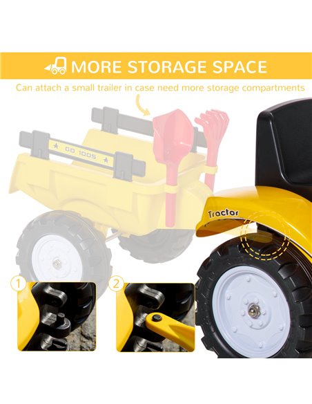 HOMCOM Kids Ride on Tractor No Power Pedal Go Kart with Manual Control Bucket for 3-6 Years Old 370-195 - pic 90422 | FastDaddyshop