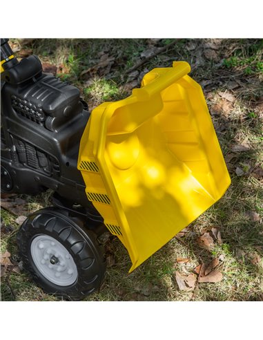 HOMCOM Kids Ride on Tractor No Power Pedal Go Kart with Manual Control Bucket for 3-6 Years Old 370-195