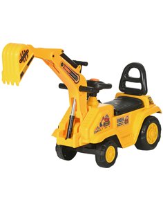 HOMCOM 2 in 1 Kids Ride On Tractor Pull Cart with Bucket, Under Seat Storage, Horn, High Backrest, for 1.5-4 Years Old, Yellow 3