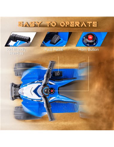 AIYAPLAY Honda Licensed Kids Electric Quad Bike 6V ATV Ride On for 1.5-3 Years Blue 370-224V70BU
