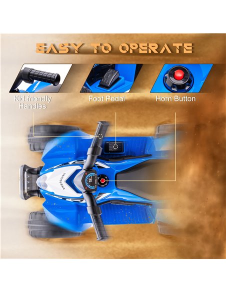AIYAPLAY Honda Licensed Kids Electric Quad Bike 6V ATV Ride On for 1.5-3 Years Blue 370-224V70BU - pic 90483 | FastDaddyshop