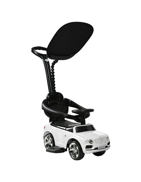 AIYAPLAY Bentley Bentayga Licensed 3-in-1 Baby Push Car,  Ride on Car Sliding Car with Canopy, Horn Music - White 370-317V00WT - pic 90497 | FastDaddyshop