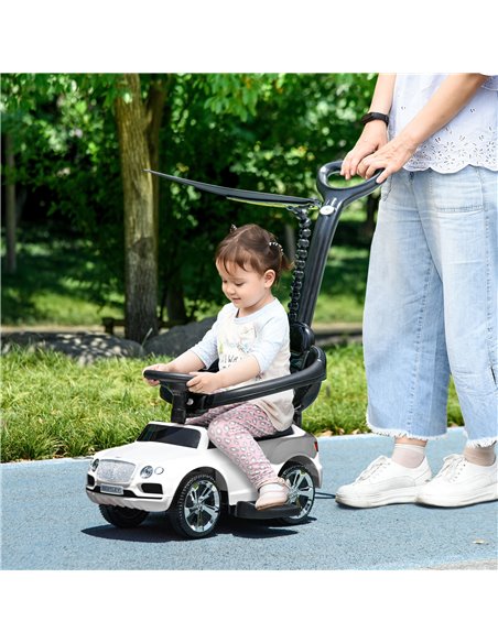AIYAPLAY Bentley Bentayga Licensed 3-in-1 Baby Push Car,  Ride on Car Sliding Car with Canopy, Horn Music - White 370-317V00WT - pic 90498 | FastDaddyshop