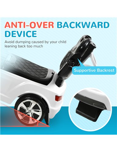 AIYAPLAY Bentley Bentayga Licensed 3-in-1 Baby Push Car,  Ride on Car Sliding Car with Canopy, Horn Music - White 370-317V00WT