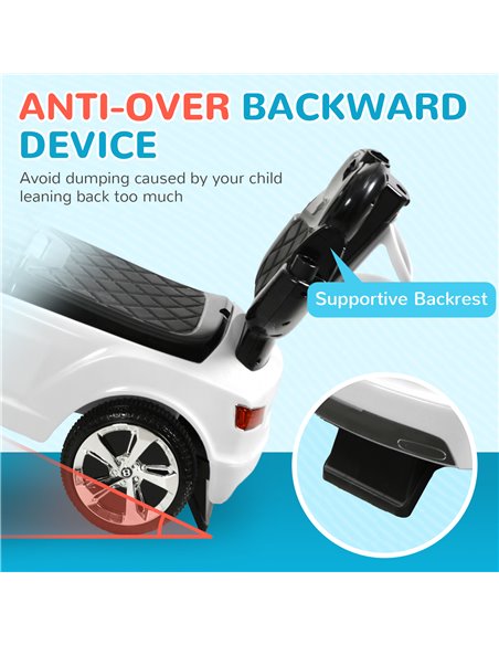 AIYAPLAY Bentley Bentayga Licensed 3-in-1 Baby Push Car,  Ride on Car Sliding Car with Canopy, Horn Music - White 370-317V00WT - pic 90502 | FastDaddyshop