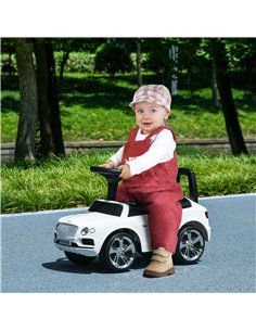 AIYAPLAY Bentley Bentayga Licensed Foot to Floor Ride on Car, Sliding Car Push Along Car w/ Under Seat Storage - White 370-309V0 2