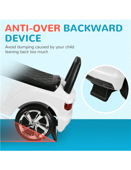 AIYAPLAY Bentley Bentayga Licensed Foot to Floor Ride on Car, Sliding Car Push Along Car w/ Under Seat Storage - White 370-309V0 - pic 90512 | FastDaddyshop