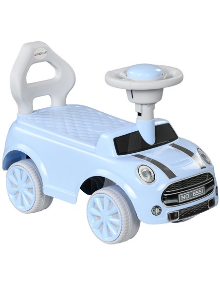 AIYAPLAY Foot To Floor Ride On Car Sliding Car w/ Air Horn, Anti-Over-Backwards, 18 to 36 Months - Light Blue 370-316V00LB - pic 90515 | FastDaddyshop