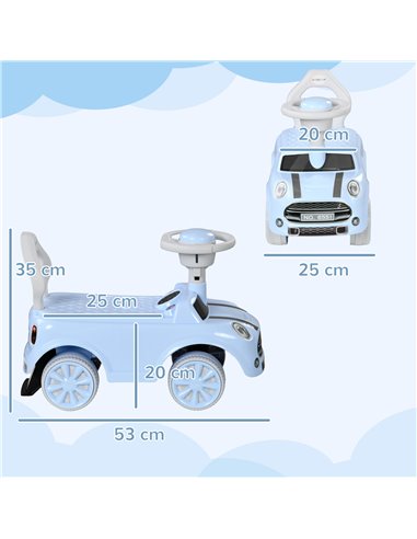 AIYAPLAY Foot To Floor Ride On Car Sliding Car w/ Air Horn, Anti-Over-Backwards, 18 to 36 Months - Light Blue 370-316V00LB