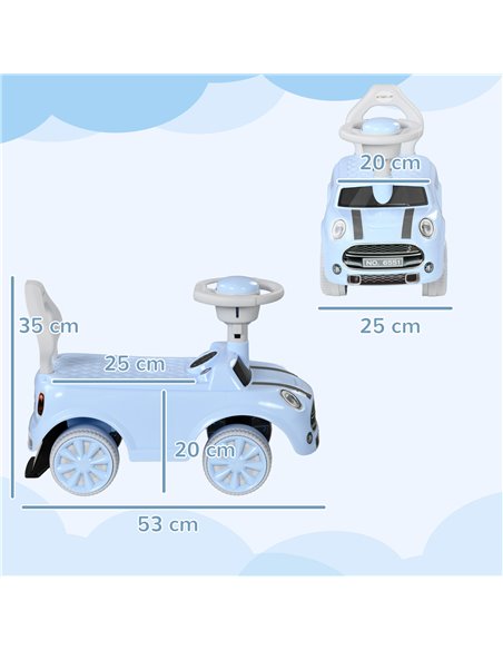 AIYAPLAY Foot To Floor Ride On Car Sliding Car w/ Air Horn, Anti-Over-Backwards, 18 to 36 Months - Light Blue 370-316V00LB - pic 90517 | FastDaddyshop