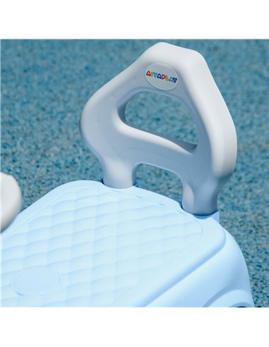 AIYAPLAY Foot To Floor Ride On Car Sliding Car w/ Air Horn, Anti-Over-Backwards, 18 to 36 Months - Light Blue 370-316V00LB
