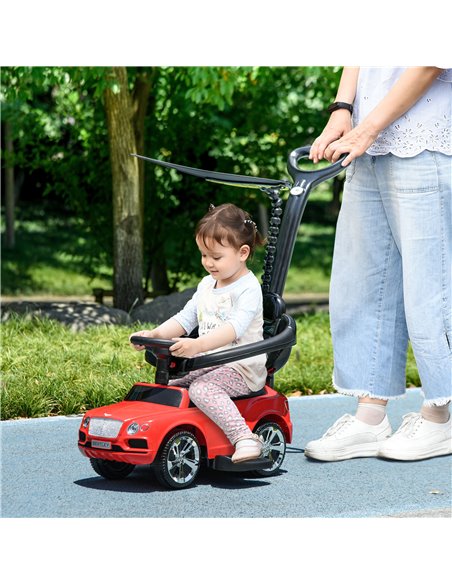 AIYAPLAY Bentley Bentayga Licensed 3-in-1 Baby Push Car,  Ride on Car Sliding Car with Canopy, Horn Music - Red 370-317V00RD - pic 90525 | FastDaddyshop