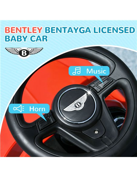 AIYAPLAY Bentley Bentayga Licensed 3-in-1 Baby Push Car,  Ride on Car Sliding Car with Canopy, Horn Music - Red 370-317V00RD - pic 90528 | FastDaddyshop