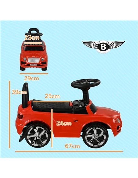 AIYAPLAY Bentley Bentayga Licensed Foot to Floor Ride on Car, Sliding Car Push Along Car w/ Under Seat Storage - Red 370-309V00R - pic 90553 | FastDaddyshop