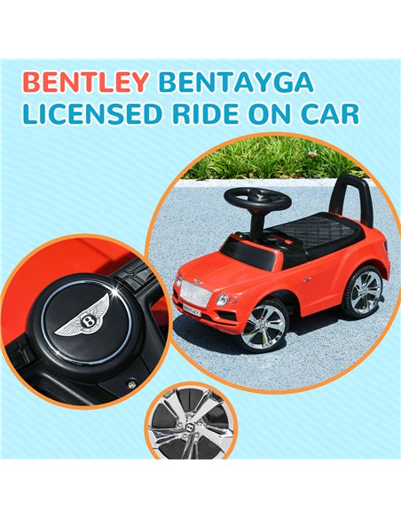 AIYAPLAY Bentley Bentayga Licensed Foot to Floor Ride on Car, Sliding Car Push Along Car w/ Under Seat Storage - Red 370-309V00R - pic 90554 | FastDaddyshop