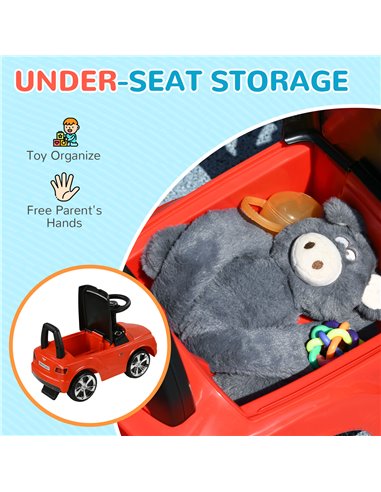 AIYAPLAY Bentley Bentayga Licensed Foot to Floor Ride on Car, Sliding Car Push Along Car w/ Under Seat Storage - Red 370-309V00R