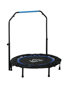 HOMCOM 40" Foldable Mini Fitness Trampoline, with Adjustable Foam Handle, Blue A71-034V00BU