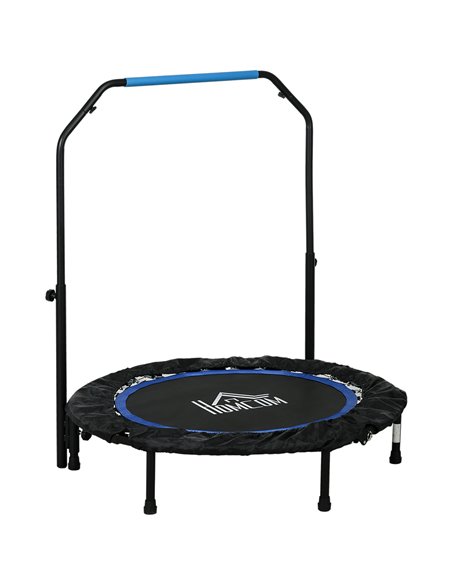 HOMCOM 40" Foldable Mini Fitness Trampoline, with Adjustable Foam Handle, Blue A71-034V00BU - pic 90695 | FastDaddyshop