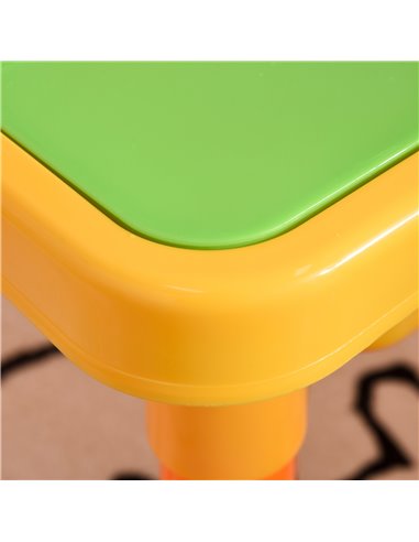 HOMCOM Sand and Water Table Beach Toy Set 2 in 1 Outdoor Activities Playset for Kids with Lid and Accessories Double Compartment