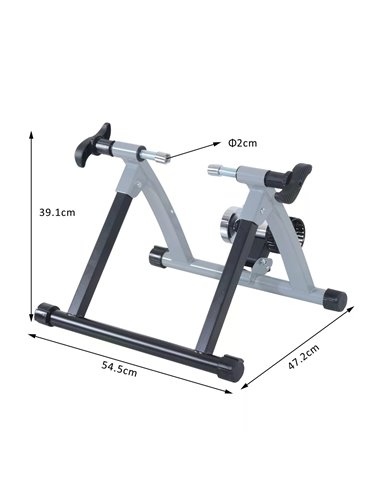 HOMCOM Indoor Bicycle Turbo Trainer, Cyclone System-Silver 5661-0020SL