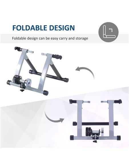 HOMCOM Indoor Bicycle Turbo Trainer, Cyclone System-Silver 5661-0020SL - pic 90734 | FastDaddyshop