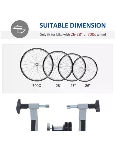 HOMCOM Indoor Bicycle Turbo Trainer, Cyclone System-Silver 5661-0020SL