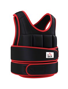 HOMCOM 20kg Metal Sand Weight Adjustable Unisex Trainer Vest Black/Red A93-042V02