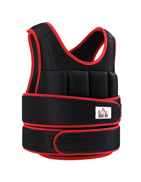 HOMCOM 20kg Metal Sand Weight Adjustable Unisex Trainer Vest Black/Red A93-042V02 - pic 90740 | FastDaddyshop