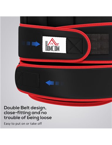 HOMCOM 20kg Metal Sand Weight Adjustable Unisex Trainer Vest Black/Red A93-042V02