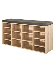 HOMCOM Multi-Storage Shoe Rack w/ 14 Compartments Cushion Moving Shelves Solid Frame Foot Pads Home Office Tidy Organisation Boo
