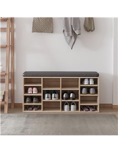 HOMCOM Multi-Storage Shoe Rack w/ 14 Compartments Cushion Moving Shelves Solid Frame Foot Pads Home Office Tidy Organisation Boo 2