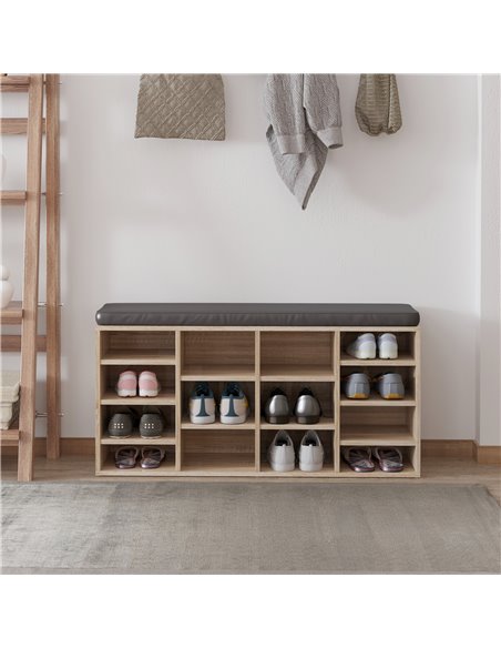 HOMCOM Multi-Storage Shoe Rack w/ 14 Compartments Cushion Moving Shelves Solid Frame Foot Pads Home Office Tidy Organisation Boo - pic 90750 | FastDaddyshop