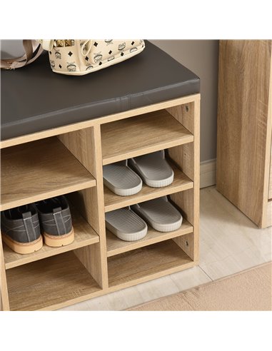 HOMCOM Multi-Storage Shoe Rack w/ 14 Compartments Cushion Moving Shelves Solid Frame Foot Pads Home Office Tidy Organisation Boo