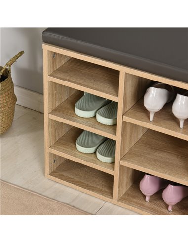 HOMCOM Multi-Storage Shoe Rack w/ 14 Compartments Cushion Moving Shelves Solid Frame Foot Pads Home Office Tidy Organisation Boo