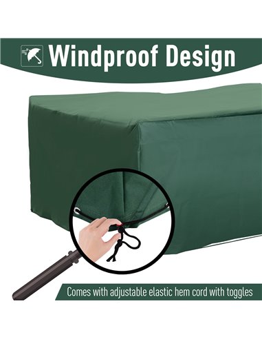 Outsunny 600D Garden Furniture Cover Outdoor Garden Rattan Furniture Protection Oxford Set Cover Waterproof Anti-UV Green 205x14