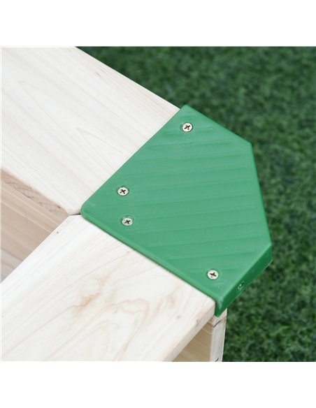 Outsunny Kids Wooden Sandpit Children Cabana Square Sandbox Outdoor Backyard Playset Play Station Adjustable Canopy Bench Seat 1 - pic 9079 | FastDaddyshop